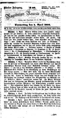 Augsburger neueste Nachrichten Donnerstag 5. April 1866