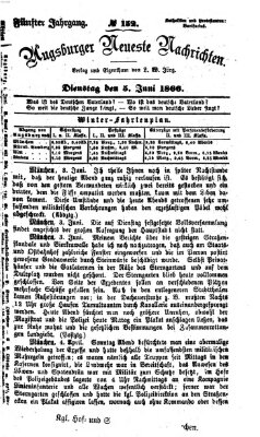 Augsburger neueste Nachrichten Dienstag 5. Juni 1866
