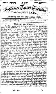 Augsburger neueste Nachrichten Sonntag 23. September 1866