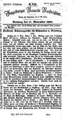 Augsburger neueste Nachrichten Sonntag 11. November 1866