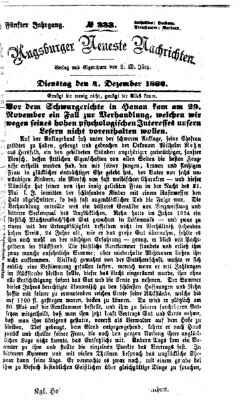 Augsburger neueste Nachrichten Dienstag 4. Dezember 1866