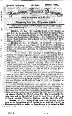 Augsburger neueste Nachrichten Samstag 29. Dezember 1866