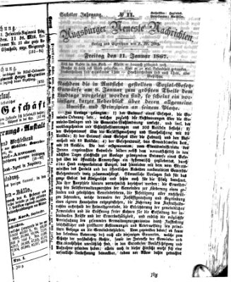 Augsburger neueste Nachrichten Freitag 11. Januar 1867