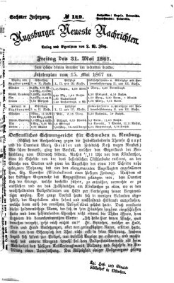 Augsburger neueste Nachrichten Freitag 31. Mai 1867