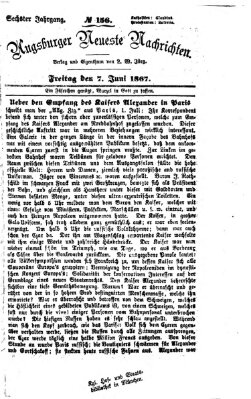 Augsburger neueste Nachrichten Freitag 7. Juni 1867