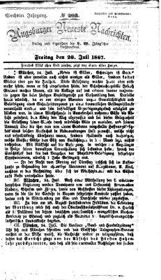Augsburger neueste Nachrichten Freitag 26. Juli 1867