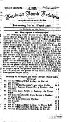 Augsburger neueste Nachrichten Donnerstag 15. August 1867
