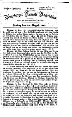 Augsburger neueste Nachrichten Freitag 30. August 1867