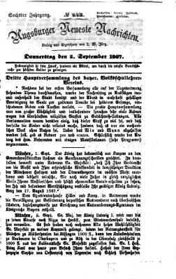 Augsburger neueste Nachrichten Donnerstag 5. September 1867