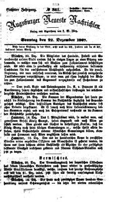 Augsburger neueste Nachrichten Sonntag 22. Dezember 1867