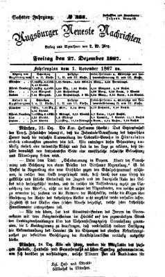 Augsburger neueste Nachrichten Freitag 27. Dezember 1867