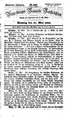 Augsburger neueste Nachrichten Sonntag 31. Mai 1868