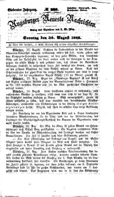 Augsburger neueste Nachrichten Sonntag 30. August 1868