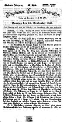Augsburger neueste Nachrichten Sonntag 20. September 1868