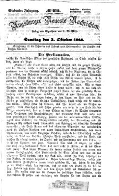 Augsburger neueste Nachrichten Samstag 3. Oktober 1868