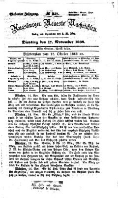 Augsburger neueste Nachrichten Dienstag 17. November 1868
