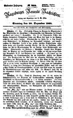 Augsburger neueste Nachrichten Sonntag 20. Dezember 1868