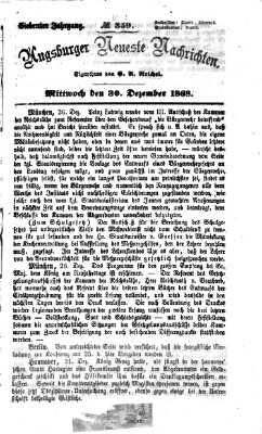 Augsburger neueste Nachrichten Mittwoch 30. Dezember 1868