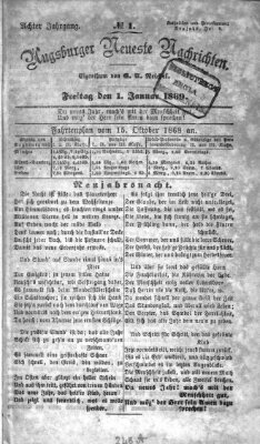 Augsburger neueste Nachrichten Freitag 1. Januar 1869