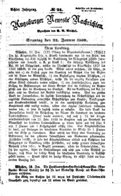 Augsburger neueste Nachrichten Sonntag 24. Januar 1869