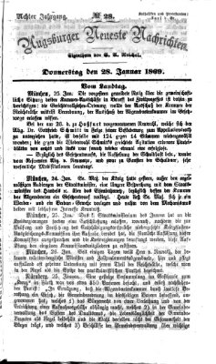 Augsburger neueste Nachrichten Donnerstag 28. Januar 1869