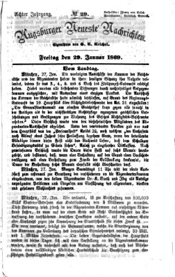 Augsburger neueste Nachrichten Freitag 29. Januar 1869