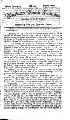 Augsburger neueste Nachrichten Samstag 30. Januar 1869