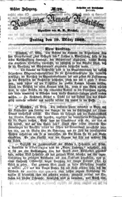 Augsburger neueste Nachrichten Freitag 19. März 1869