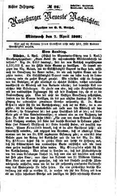 Augsburger neueste Nachrichten Mittwoch 7. April 1869