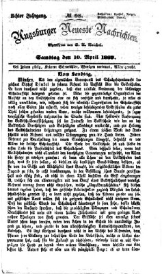 Augsburger neueste Nachrichten Samstag 10. April 1869