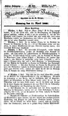 Augsburger neueste Nachrichten Sonntag 11. April 1869