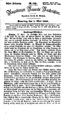 Augsburger neueste Nachrichten Samstag 1. Mai 1869
