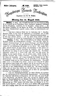 Augsburger neueste Nachrichten Montag 16. August 1869