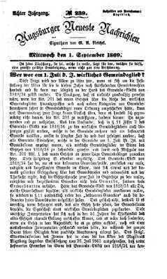 Augsburger neueste Nachrichten Mittwoch 1. September 1869