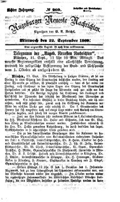 Augsburger neueste Nachrichten Mittwoch 22. September 1869