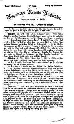 Augsburger neueste Nachrichten Mittwoch 20. Oktober 1869