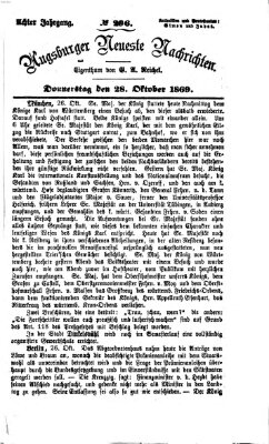 Augsburger neueste Nachrichten Donnerstag 28. Oktober 1869