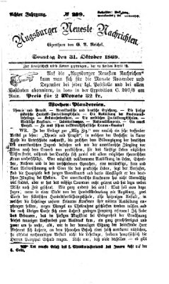 Augsburger neueste Nachrichten Sonntag 31. Oktober 1869
