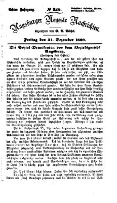 Augsburger neueste Nachrichten Freitag 31. Dezember 1869