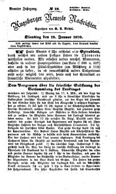 Augsburger neueste Nachrichten Dienstag 18. Januar 1870