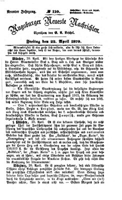 Augsburger neueste Nachrichten Freitag 22. April 1870