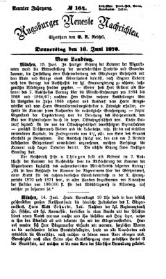 Augsburger neueste Nachrichten Donnerstag 16. Juni 1870