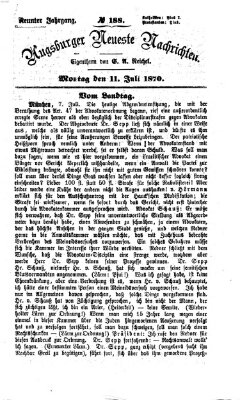 Augsburger neueste Nachrichten Montag 11. Juli 1870