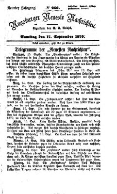 Augsburger neueste Nachrichten Samstag 17. September 1870