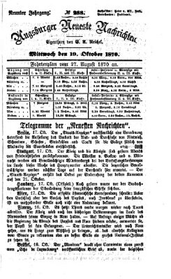 Augsburger neueste Nachrichten Mittwoch 19. Oktober 1870