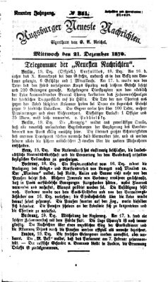 Augsburger neueste Nachrichten Mittwoch 21. Dezember 1870
