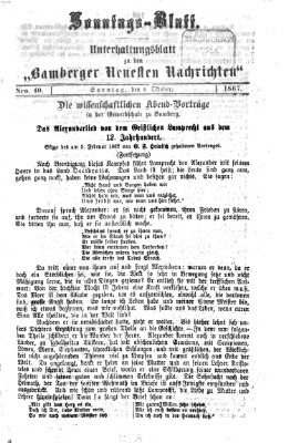 Bamberger neueste Nachrichten Sonntag 6. Oktober 1867