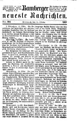 Bamberger neueste Nachrichten Mittwoch 16. Oktober 1867