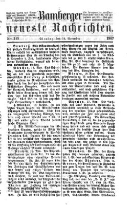 Bamberger neueste Nachrichten Dienstag 19. November 1867