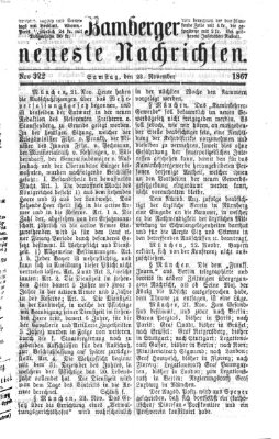 Bamberger neueste Nachrichten Samstag 23. November 1867